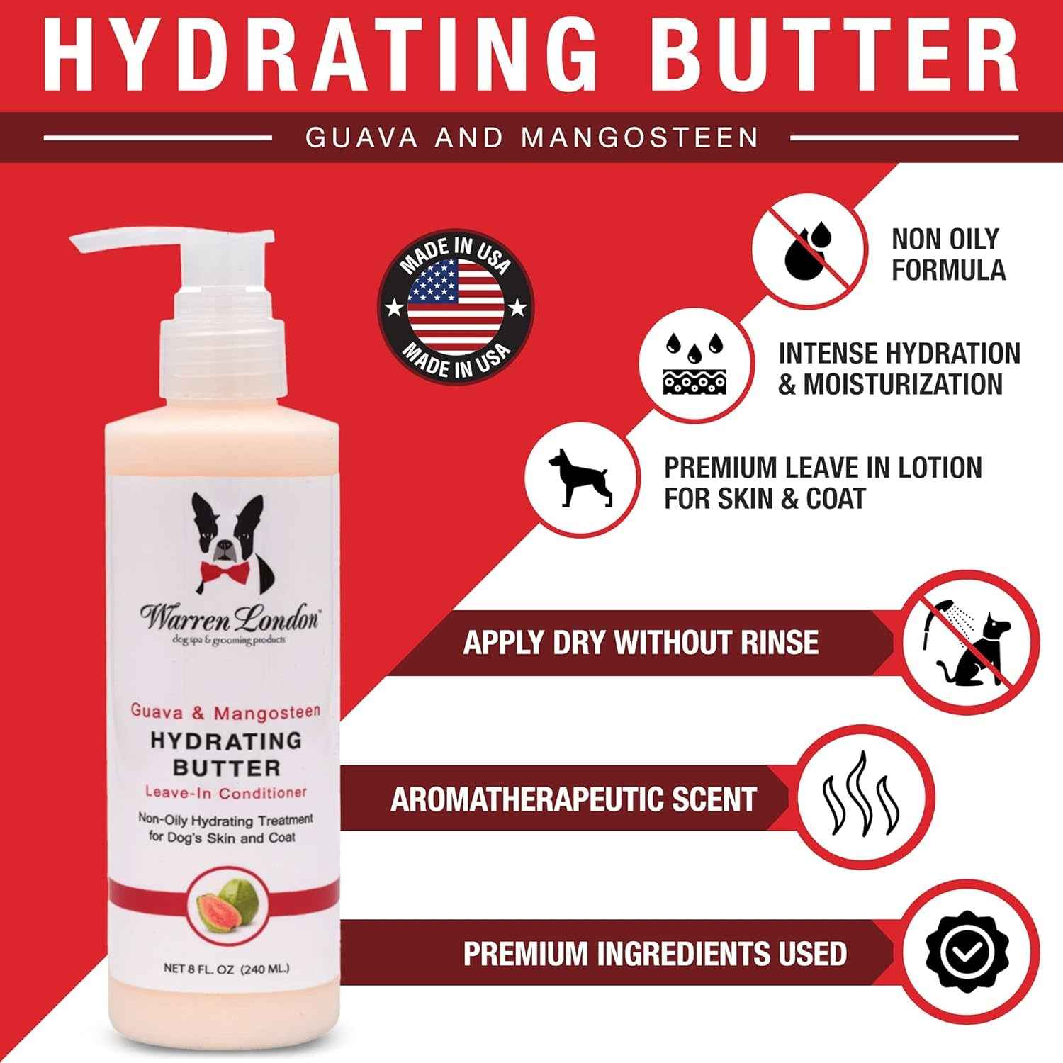 Warren London Dog Shampoo Conditioner Combo Detangler Moisturizer 8oz