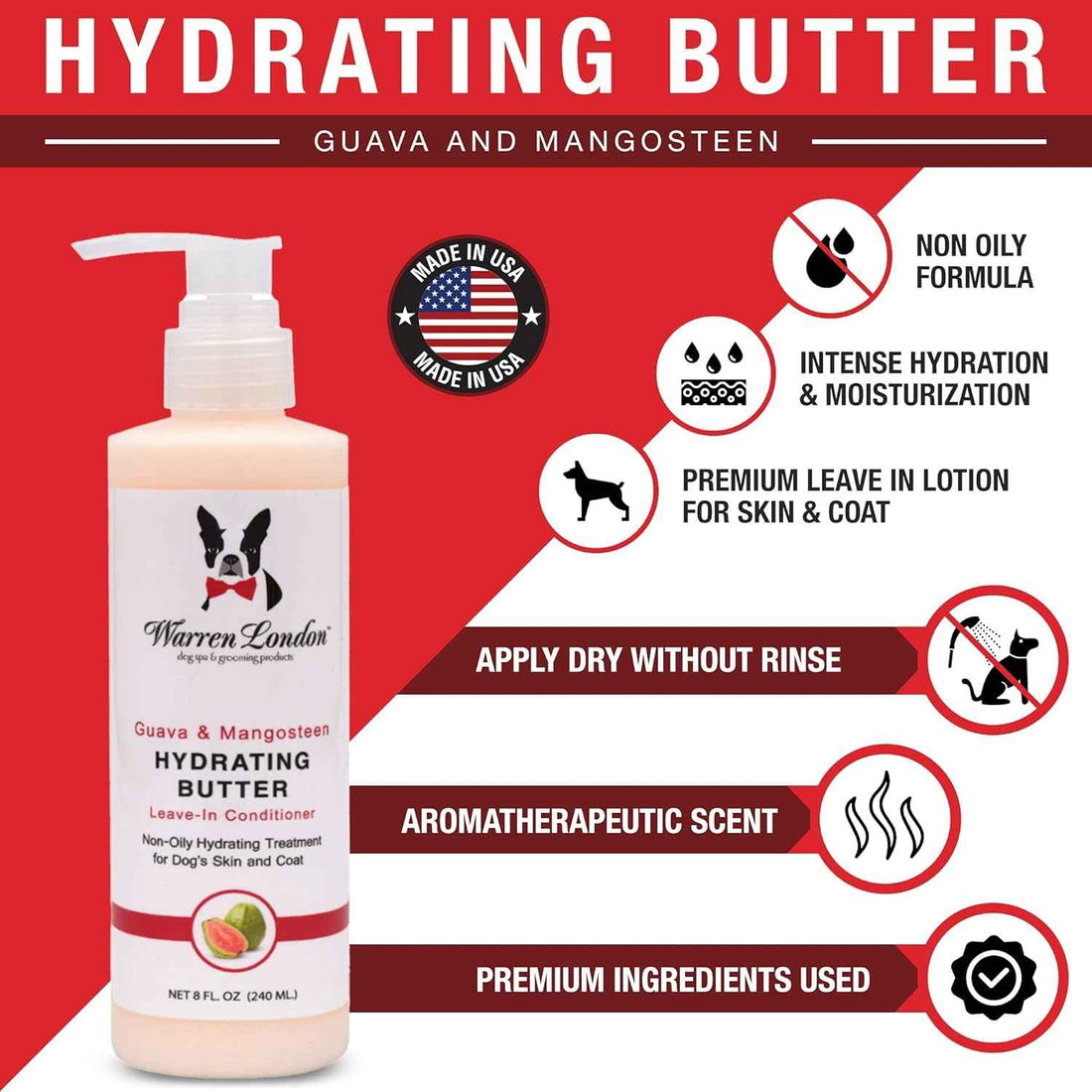 Warren London Dog Shampoo Conditioner Combo Detangler Moisturizer 8oz