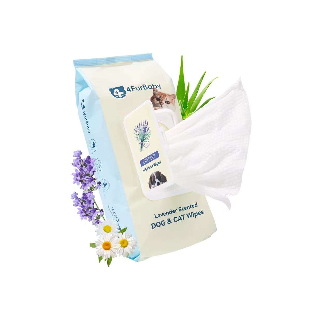 4FurBaby Plant-Based Pet Grooming Wipes – 400ct