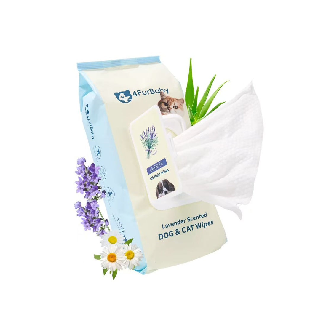 4FurBaby Plant-Based Pet Grooming Wipes – 400ct