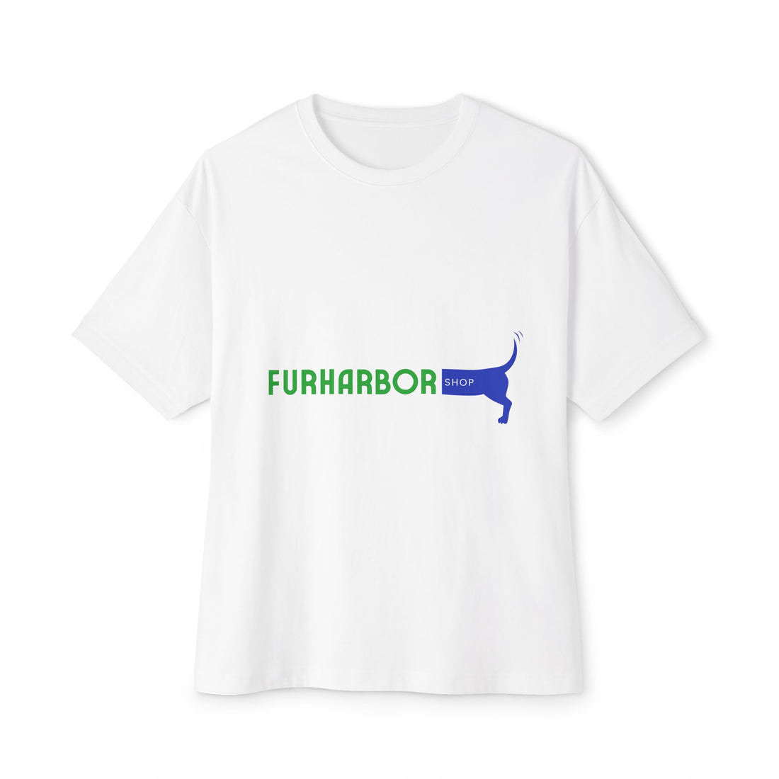 Furharbor Dog Logo Boxy Tee — Oversized Pet Rescue Graphic Shirt