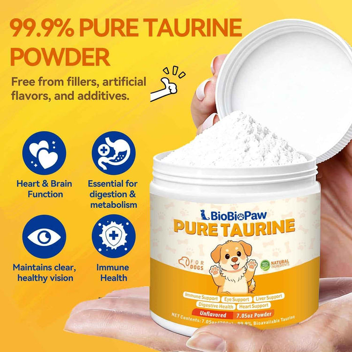 Taurine Powder for Dogs 500mg Pure Supplement Heart Immune Coat 200g