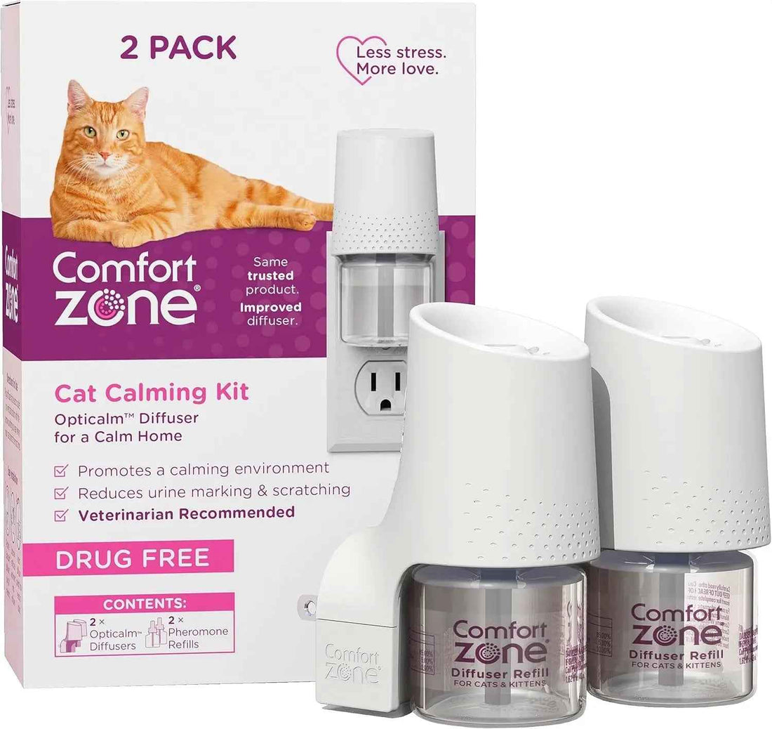 Cat Calming Diffuser Value Kit – 3 Plug-Ins & 6 Refills for Anxiety Relief