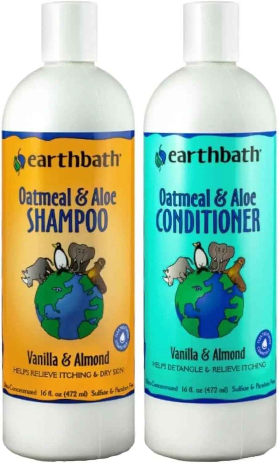 Earthbath Oatmeal & Aloe Dog Shampoo and Conditioner Set for Dry Itchy Skin