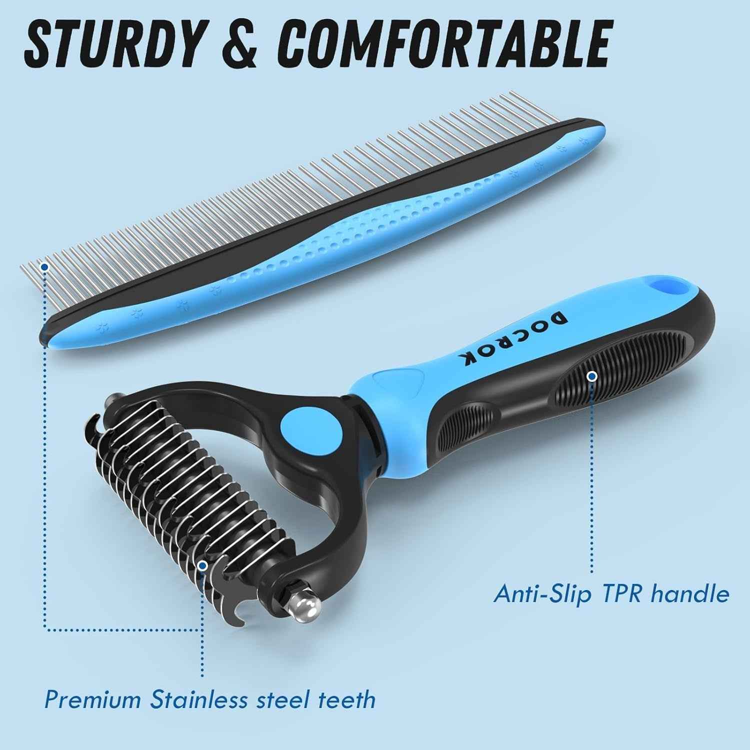 Pet Grooming Brush Comb Deshedding Dematting Tool Cats Dogs