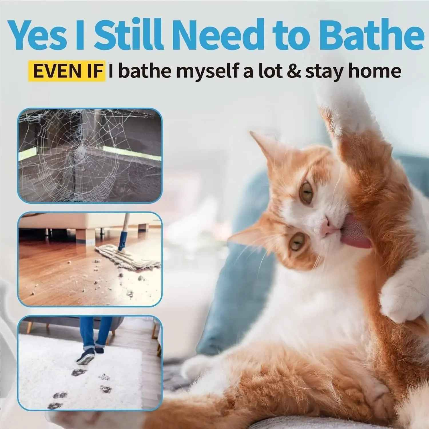 Waterless No-Rinse Cat Shampoo Foam & Brush Kit – Hypoallergenic, 5oz