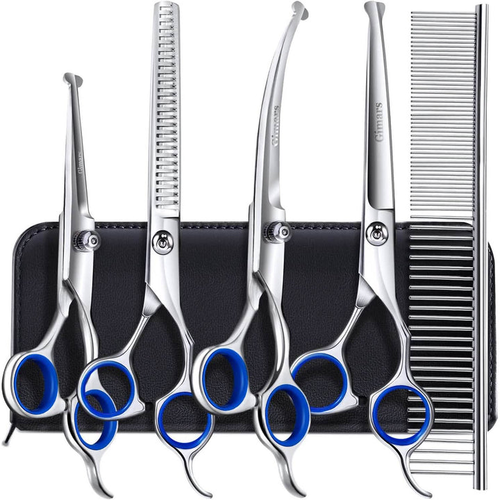 Gimars 6-in-1 Stainless Steel Pet Grooming Scissors