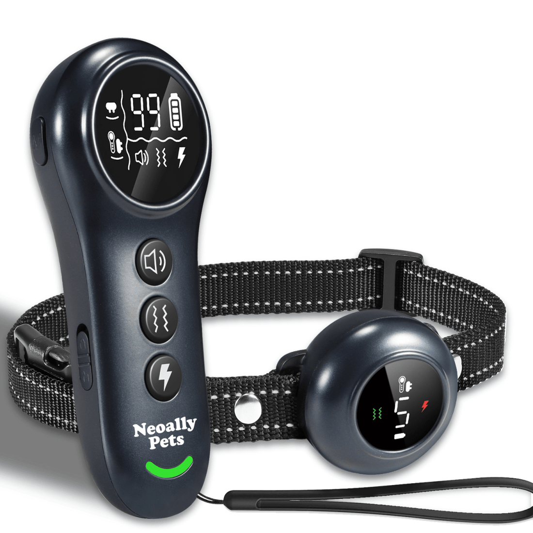 NeoAlly 2-in-1 Dog Training & Bark Control Collar | Automatic Barking Detection, Remote Shock, 5-150lbs Dogs | Rechargeable, Waterproof