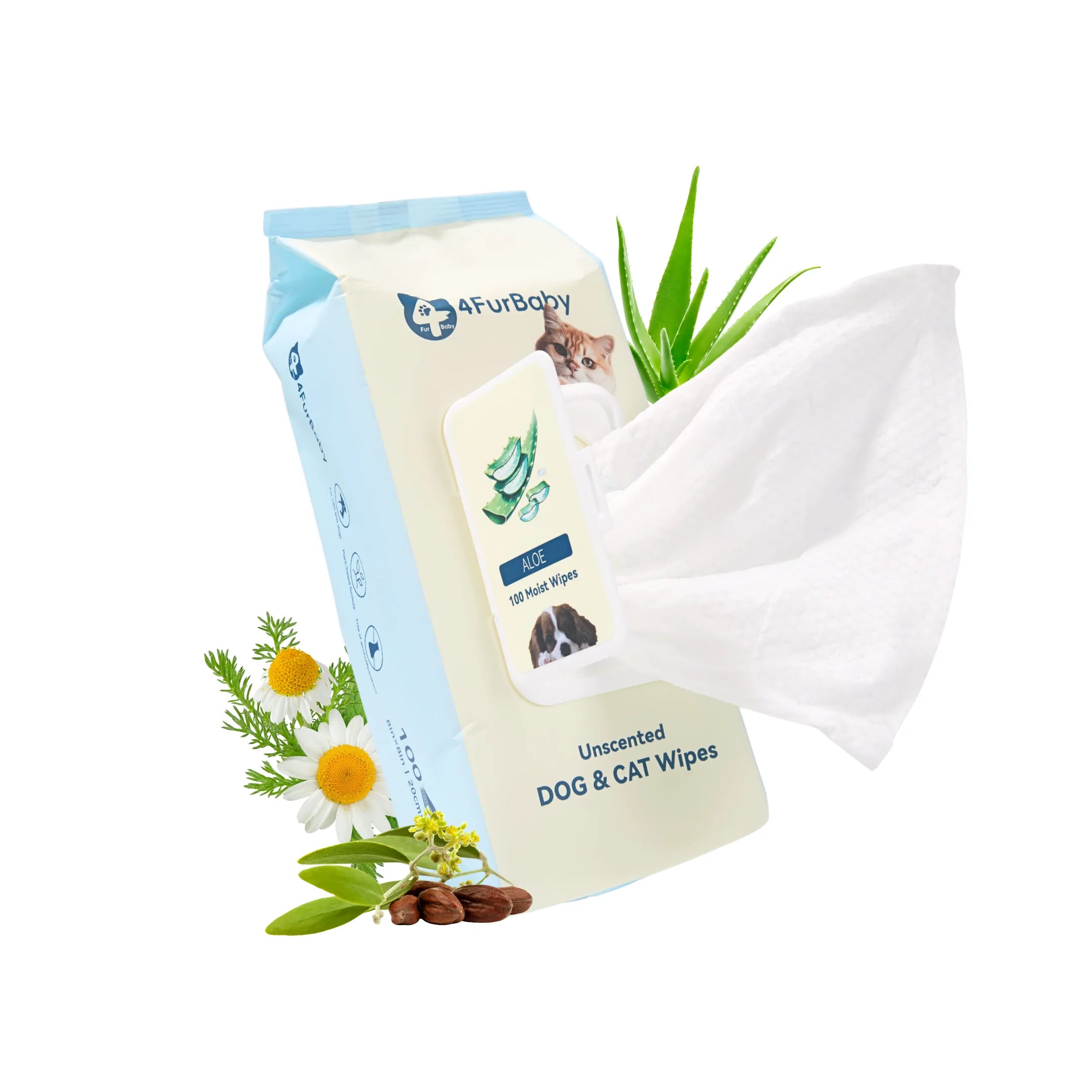 4FurBaby Plant-Based Pet Grooming Wipes – 400ct